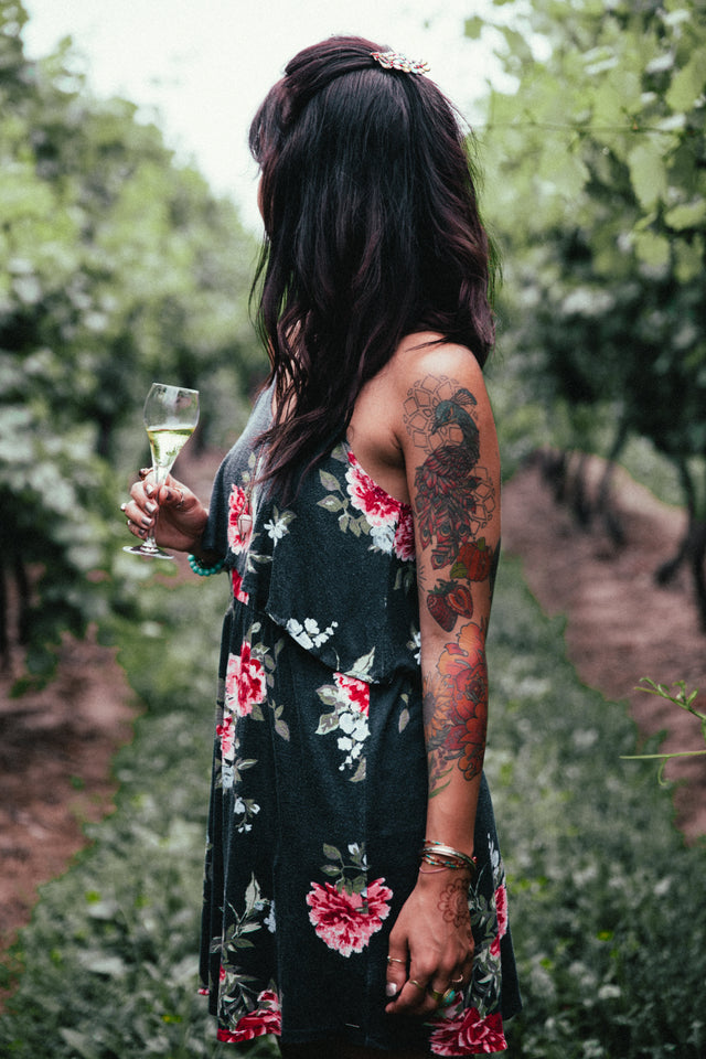 Dress in a vinyard