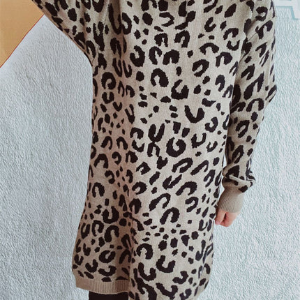 Leopard Round Neck Long Sleeve Sweater