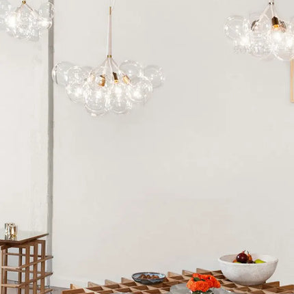 Nordic Glasses Chandelier Balck White Coffee Wires Pendant Lights 9 /12 /18 Glass Hanging Lights Luminaria  Home Decor