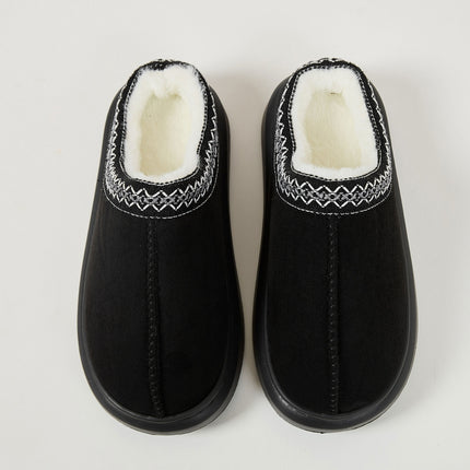 Faux Fur Suede Platform Slippers