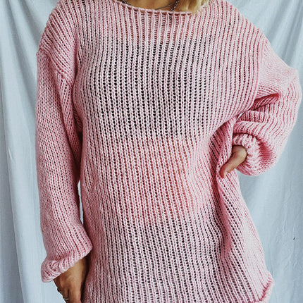 Boat Neck Dropped Shoulder Sweater