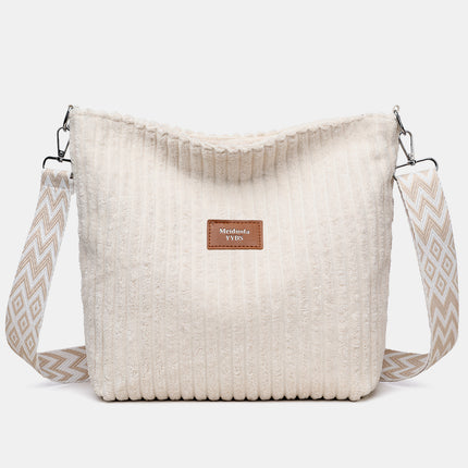 Corduroy Solid Color Crossbody with Removable Strap