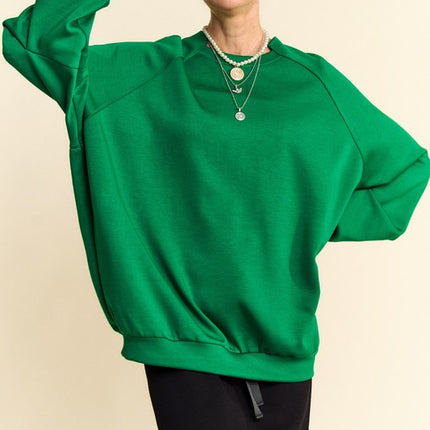 Davi & Dani Round Neck Raglan Sleeve Sweatshirt