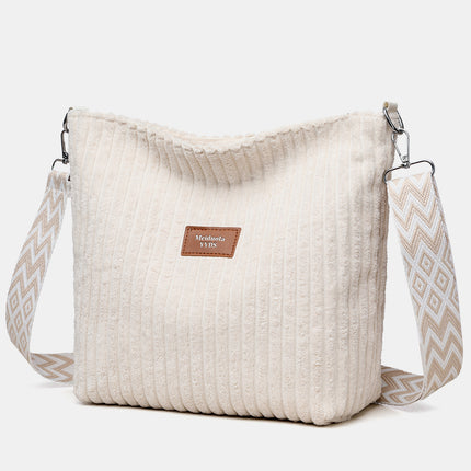 Corduroy Solid Color Crossbody with Removable Strap