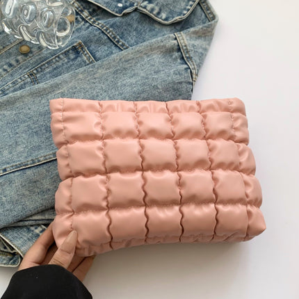 Quilted Plaid Clutch with Zipper