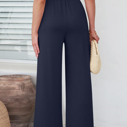 Elastic Waist Wide Leg Pants