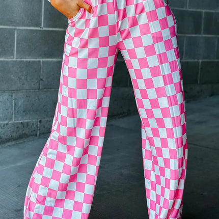 Checkered Wide Leg Pants