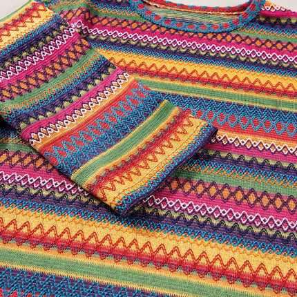 Contrast Round Neck Long Sleeve Top