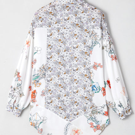 Floral Collared Neck Long Sleeve Shirt