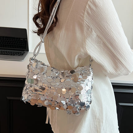 Sequin Knotted Straps Shoulder Bag