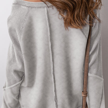 Exposed Seam Long Sleeve Sweatshirt