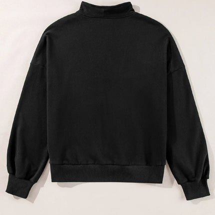 Half Zip Long Sleeve Sweatshirt - Vickie Lynn's