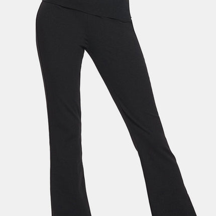 Zenana Full Size High Waist Wide Waistband Bootcut Active Pants