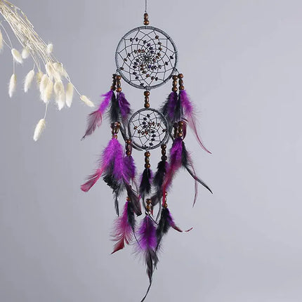 2023 New Dream catchers Retro 5 Ring Dream Catchers Home Decoration Indians Natural Stone Tree of Life Dreamcatcher Wall Hanging