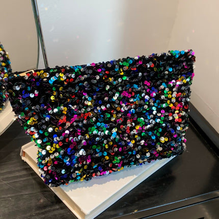 Sequin Clutch with Zipper