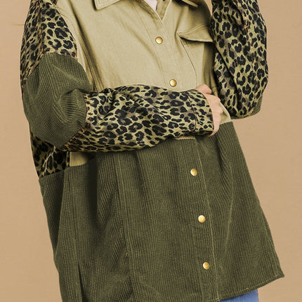 High-Low Leopard Snap Down Shacket