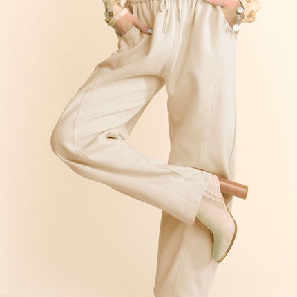 Davi & Dani Drawstring Wide Leg Sweatpants