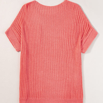 Round Neck Half Sleeve Knit Top