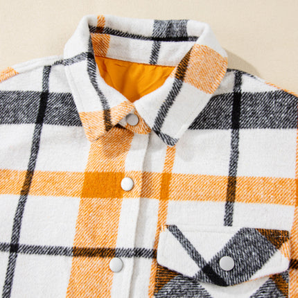 Plaid Snap Down Collared Neck Shacket