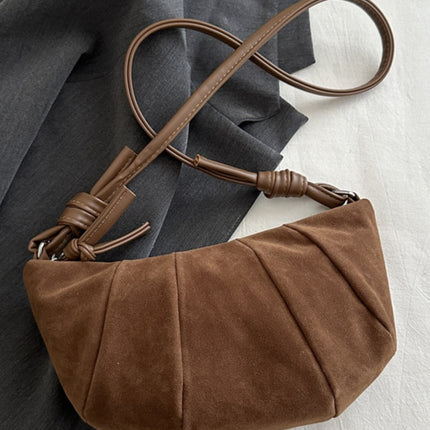 Suede Croissant Shape Shoulder Bag