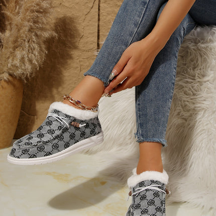 Printed Round Toe Flat Slip-Ons