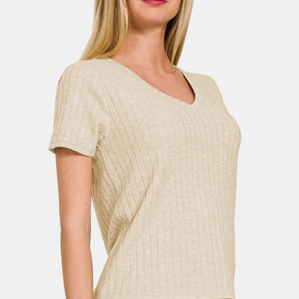 Zenana Ribbed Short Sleeve T-Shirt