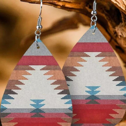 Printed PU Leather Dangle Earrings