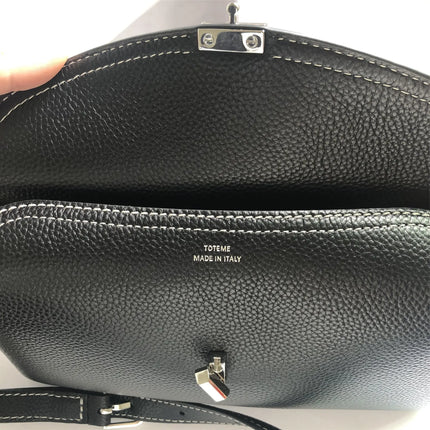 Swedish niche Toteme ladies lychee grain cowhide T-lock buckle simple commuting large-capacity shoulder Messenger bag clutch