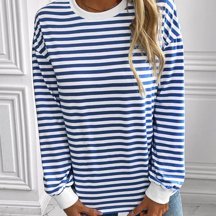 Ivy Lane Striped Round Neck Long Sleeve Sweatshirt