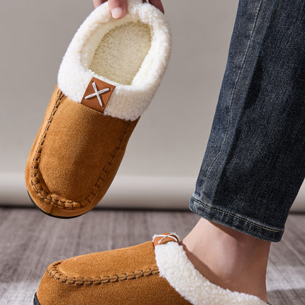 Contrast Round Toe Flat Slippers