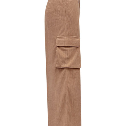 Slit Corduroy Maxi Skirt with Pockets