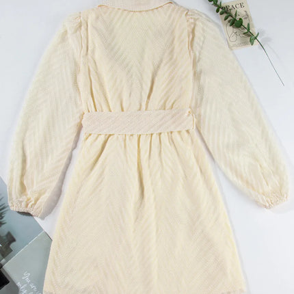 Surplice Long Sleeve Mini Dress