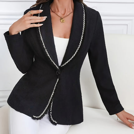 Single-Breasted Lapel Collar Blazer