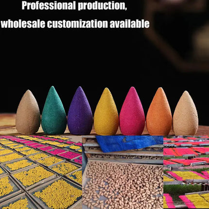 280Pcs Backflow Incense Cones 100% Natural Scents Waterfall Rose Tulip Jasmine Lavender for Burner Holder Meditation Yoga Gift