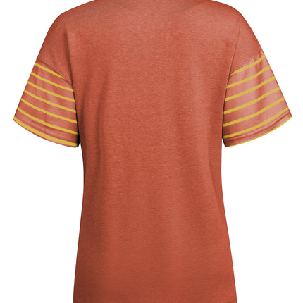 Striped Round Neck Short Sleeve T-Shirt