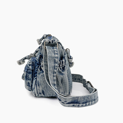 Adjustable Strap Denim Crossbody Bag