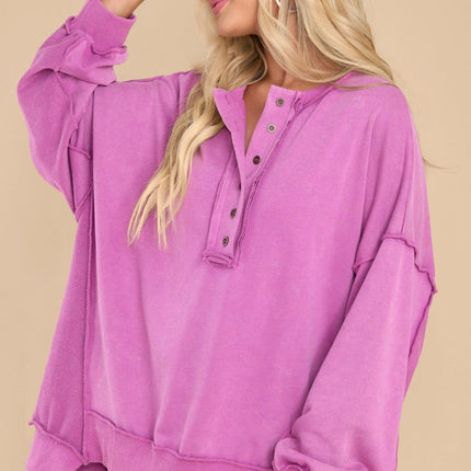 Exposed Seam Long Sleeve Sweatshirt