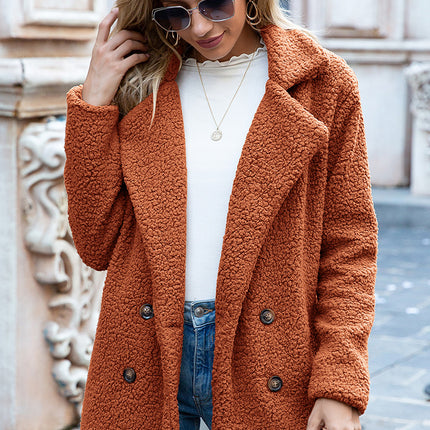 Ivy Lane Full Size Lapel Collar Sherpa Coat