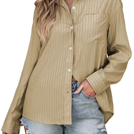 Striped Button Up Long Sleeve Shirt