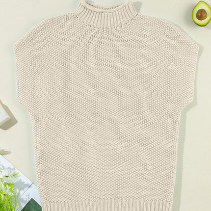 Turtleneck Cap Sleeve Sweater