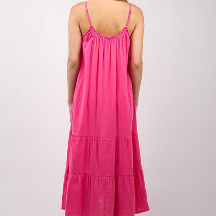 VERY J Ruffled A-Line Midi Cami Dress