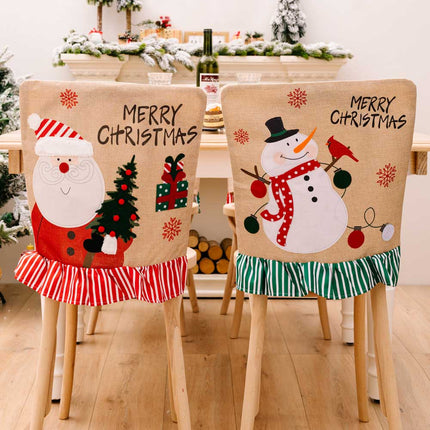 2-Pack Christmas Snowman Chair Covers