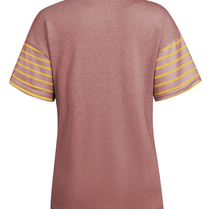 Striped Round Neck Short Sleeve T-Shirt