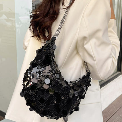 Sequin Chain Crossbody Bag