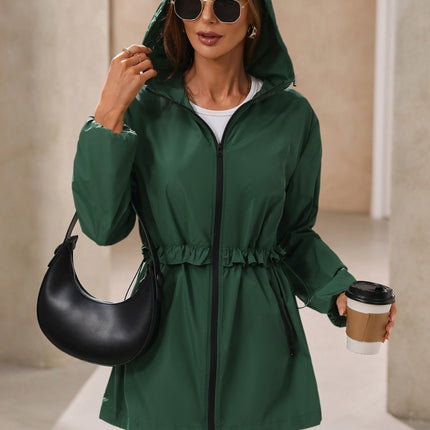 Outdoor Waterproof Long Sleeve Hooded Windbreaker