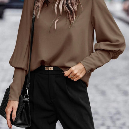 Round Neck Long Sleeve Blouse