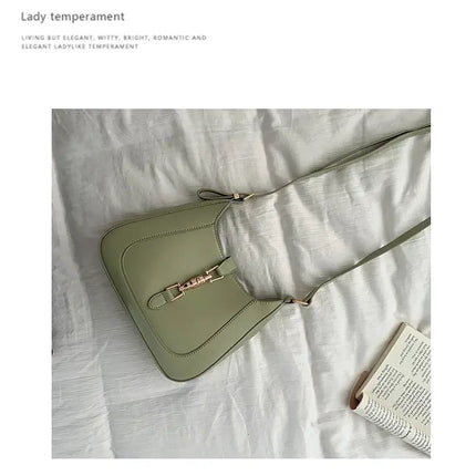 Vintage Women's Shoulder Bag 2023 Autumn Winter Fashion PU Leather Underarm Bags Trend All-Matched Crossbody Pack