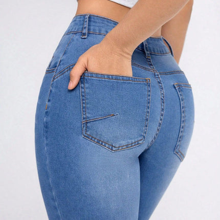 High Rise Skinny Jeans with Pockets