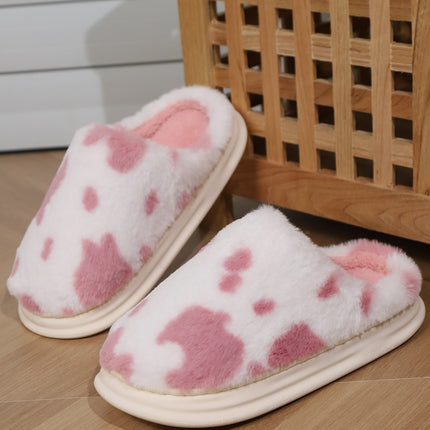 Animal Print Faux Fur Slippers