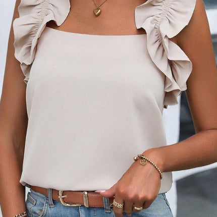 Ruffled Square Neck Tank